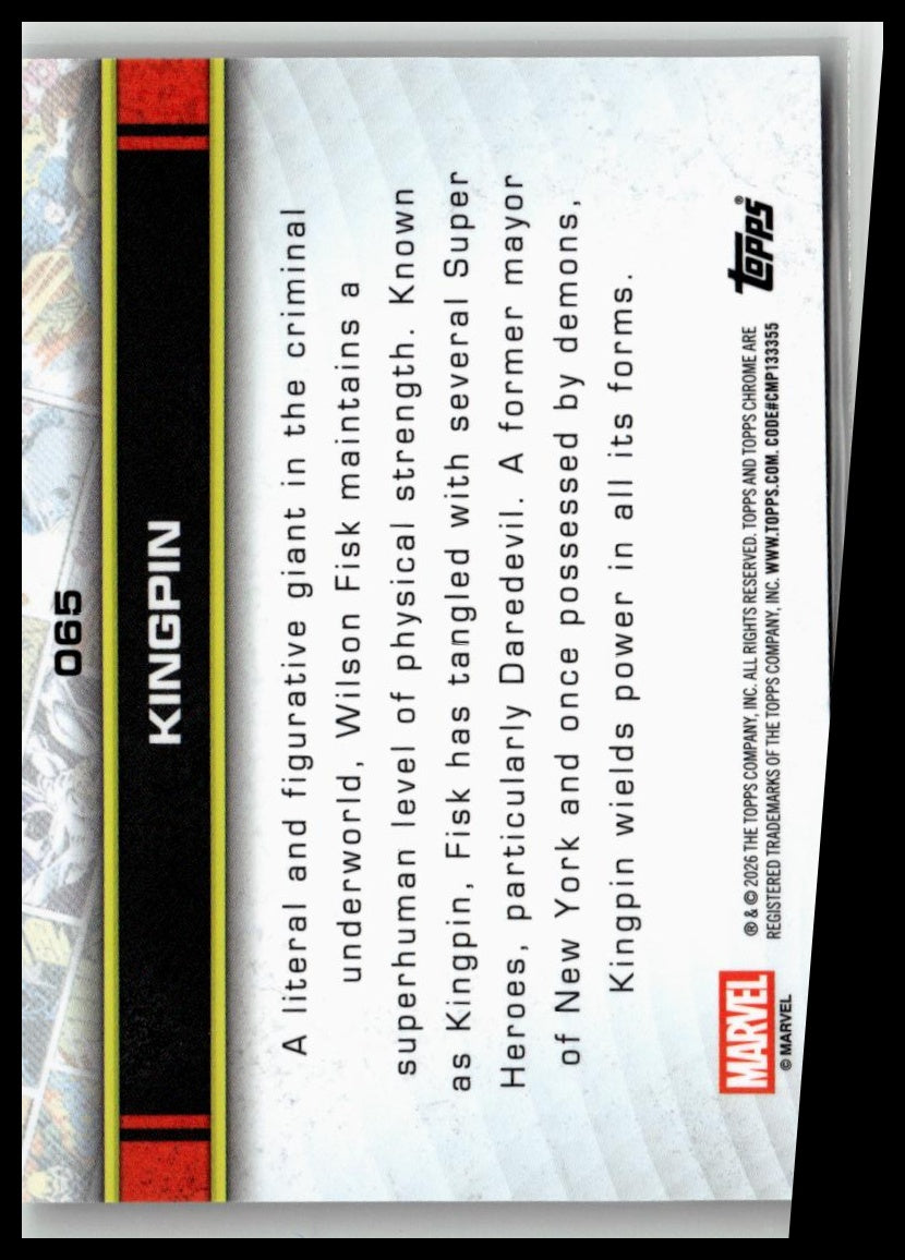 2026 Topps Chrome Marvel Comics #65 Kingpin