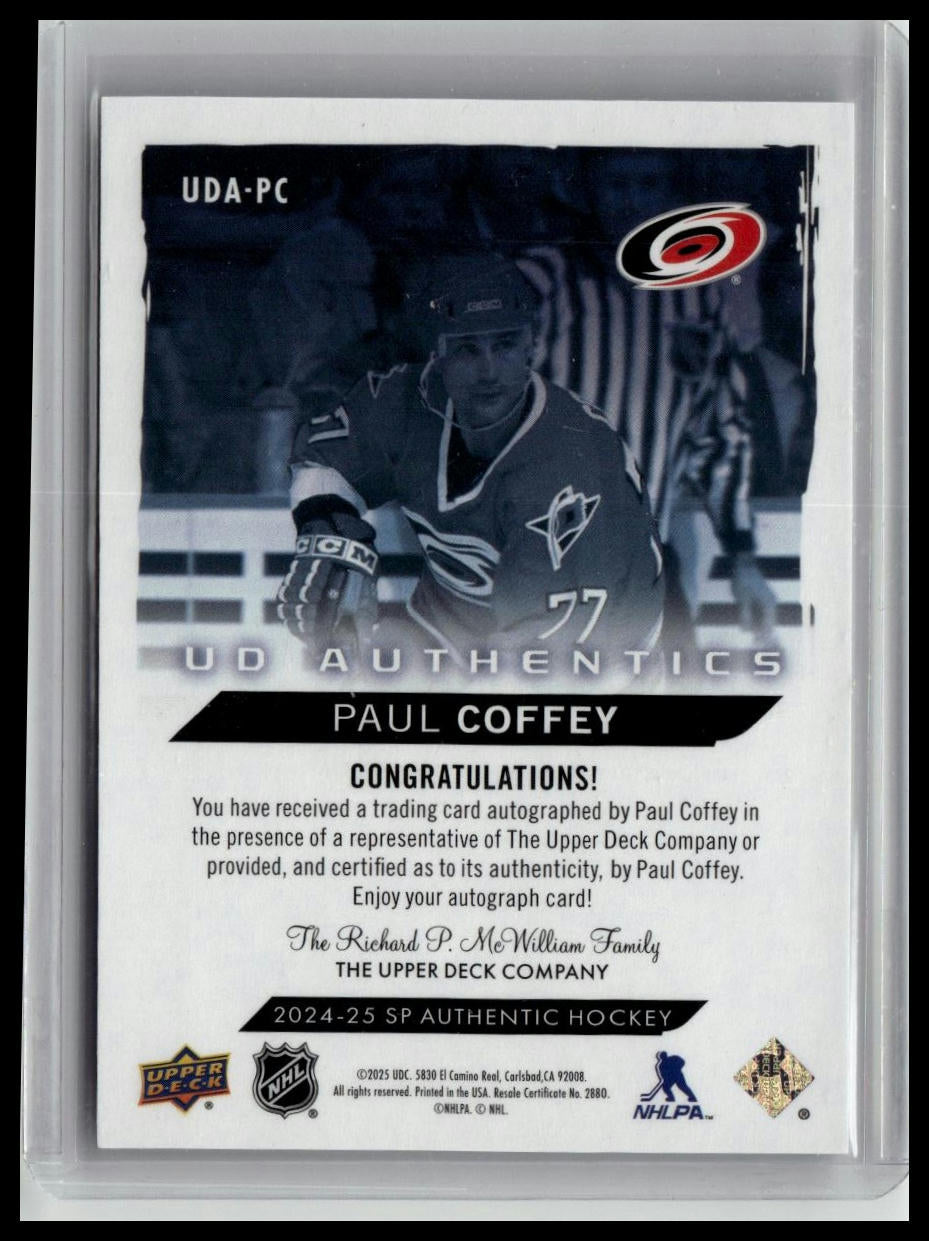 2024-25 SP Authentic #UDA-PC Paul Coffey UD Authentics Auto
