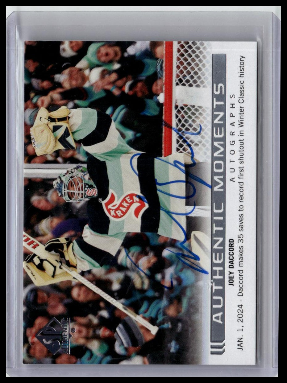 2024-25 SP Authentic #AM-JD Joey Daccord Authentic Moments Autographs