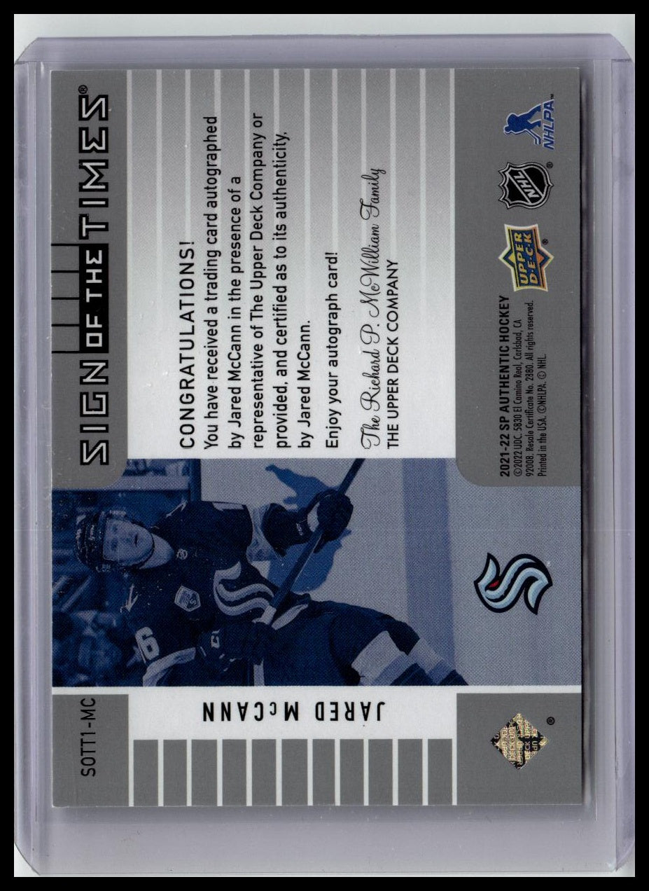 2021-22 SP Authentic #SOTT1-MC Jared McCann 2001-02 Retro Sign of the Times