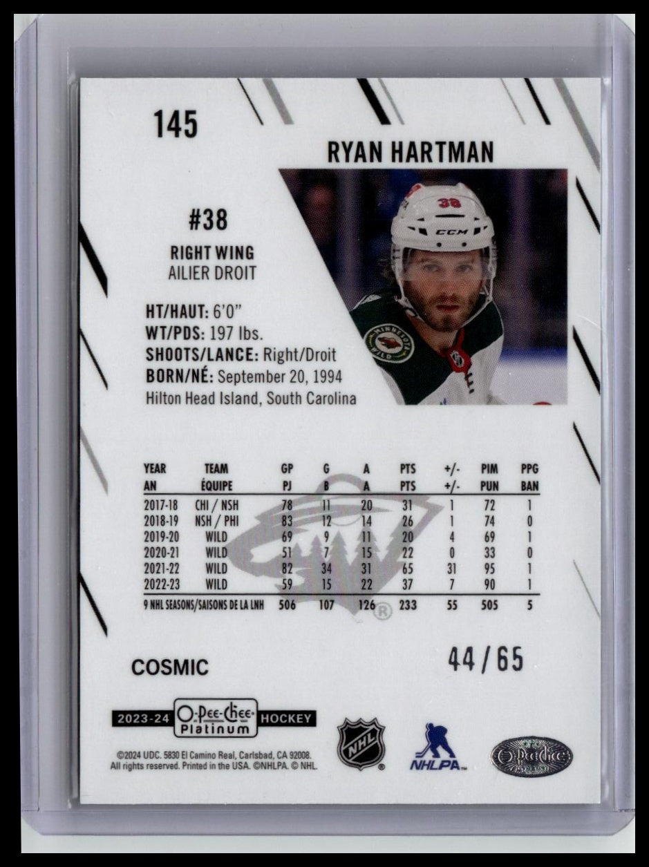 2023-24 O-Pee-Chee Platinum #145 Ryan Hartman Cosmic /65