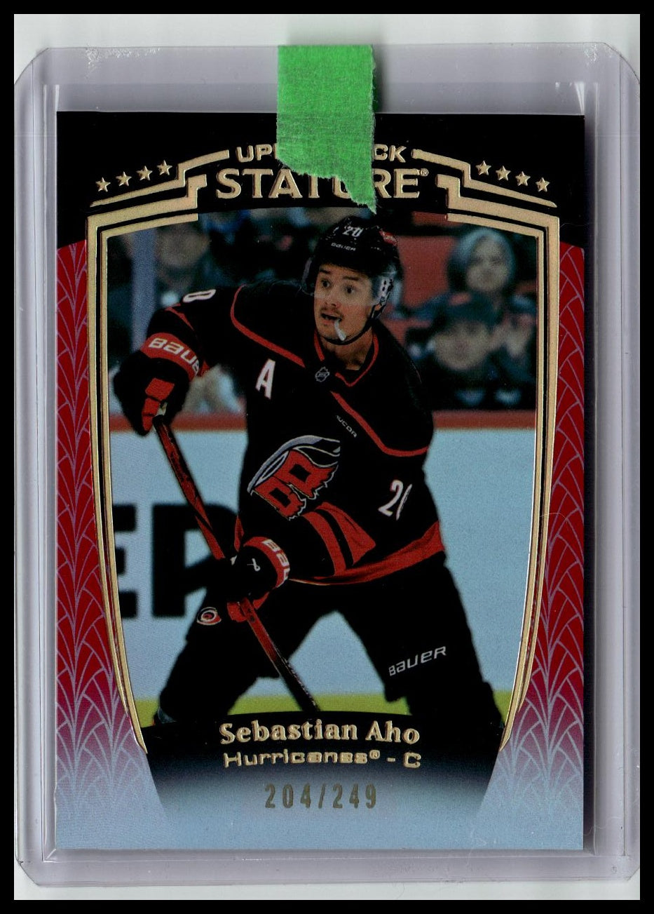 2024-25 Upper Deck Stature #22 Sebastian Aho Red #/249