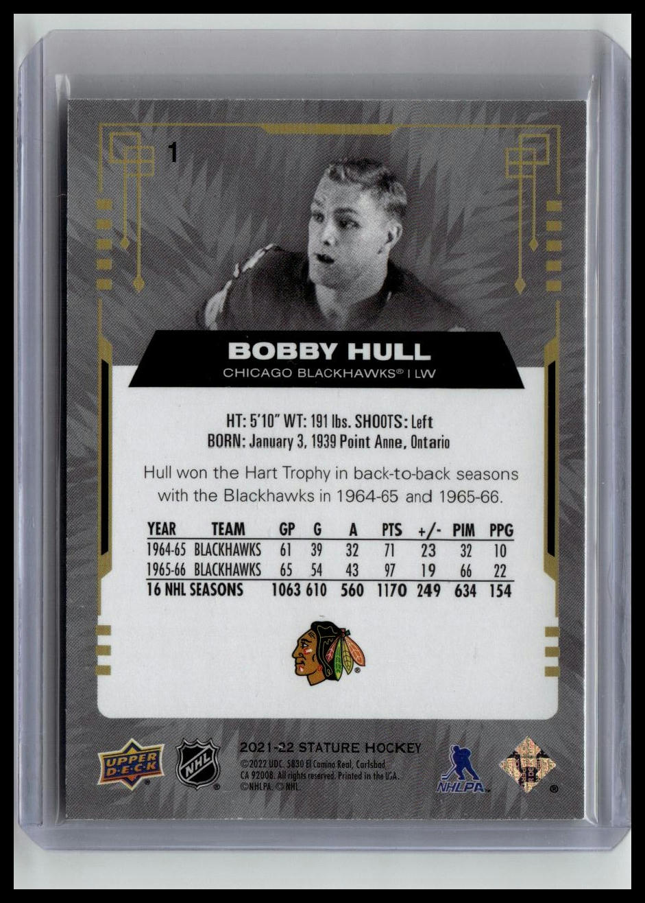 2021-22 Upper Deck Stature #1 Bobby Hull Black #/15