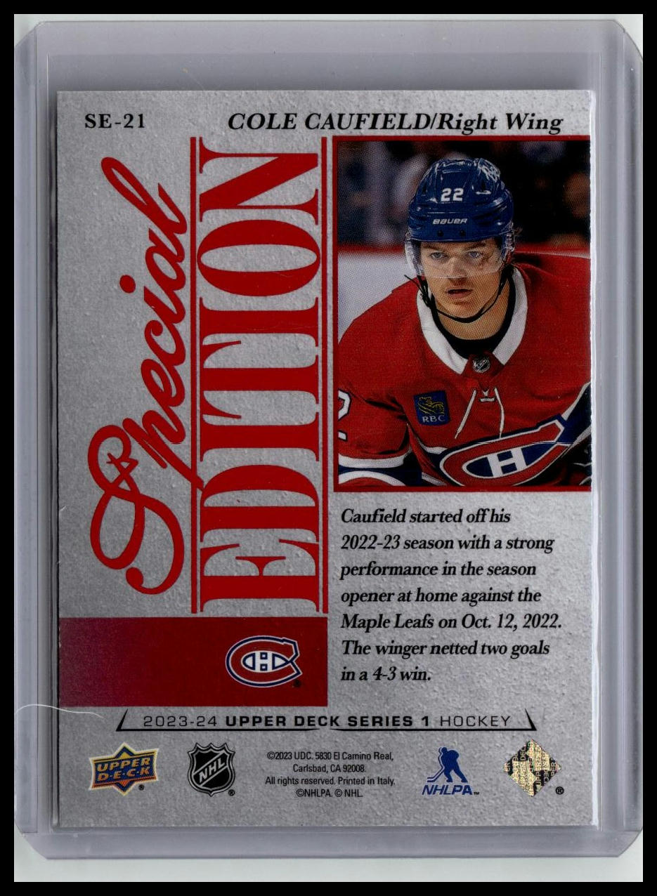 2023-24 Upper Deck #SE-21 Cole Caufield Special Edition Red