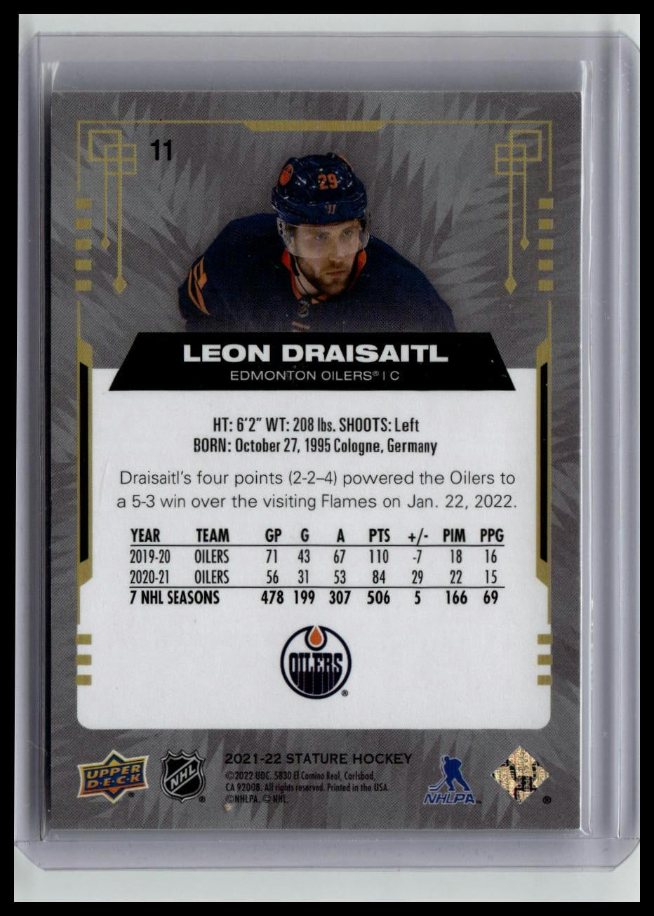 2021-22 Upper Deck Stature #11 Leon Draisaitl Red #/75