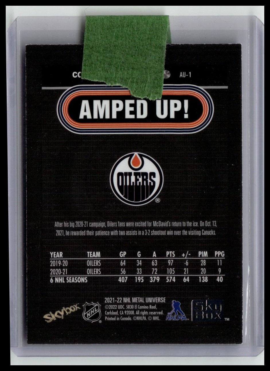 2021-22 SkyBox Metal Universe #AU-1 Connor McDavid Amped Up