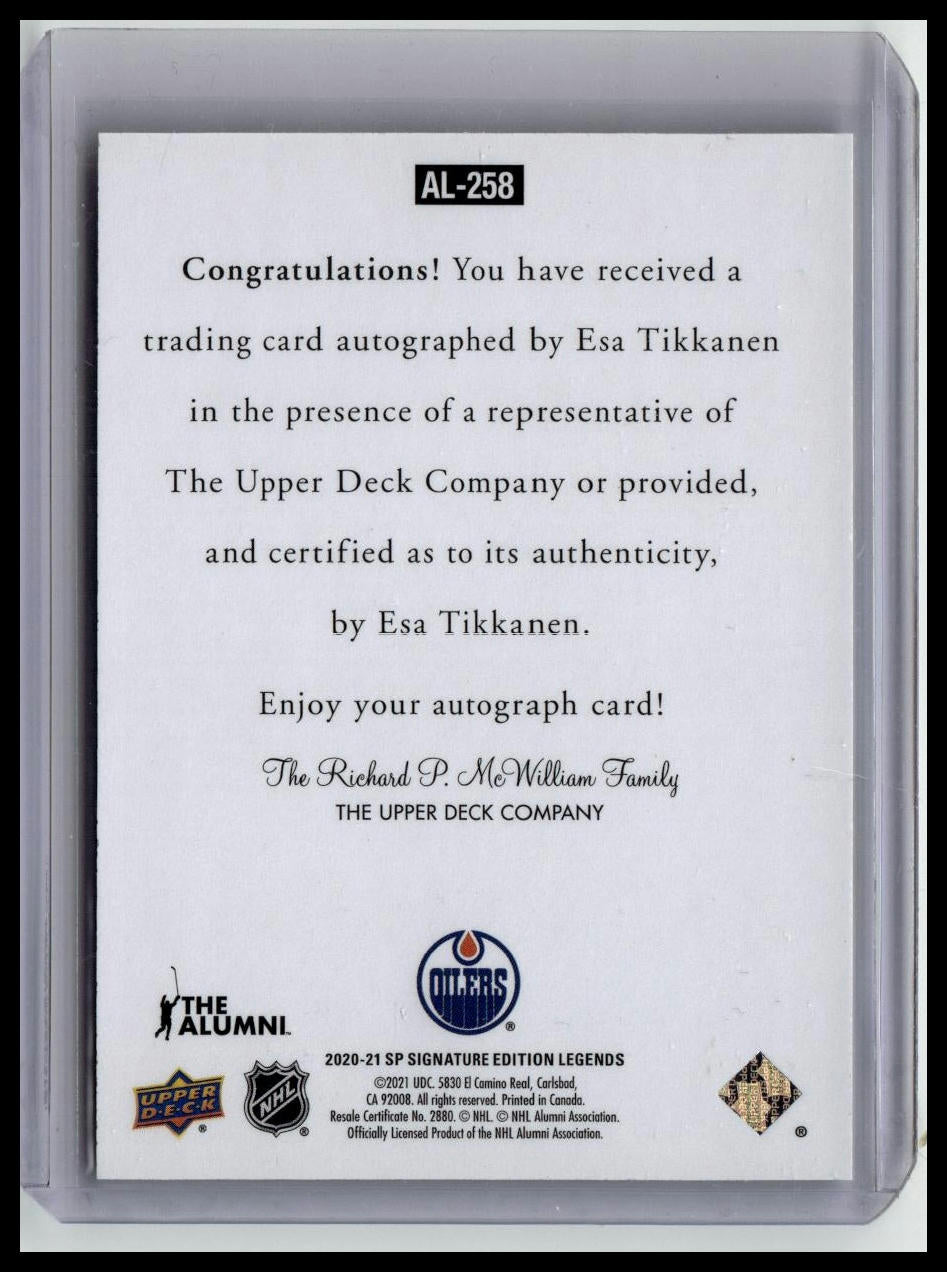 2020-21 SP Signature Edition Legends #AL-258 Esa Tikkanen 1997 Ultimate Legends