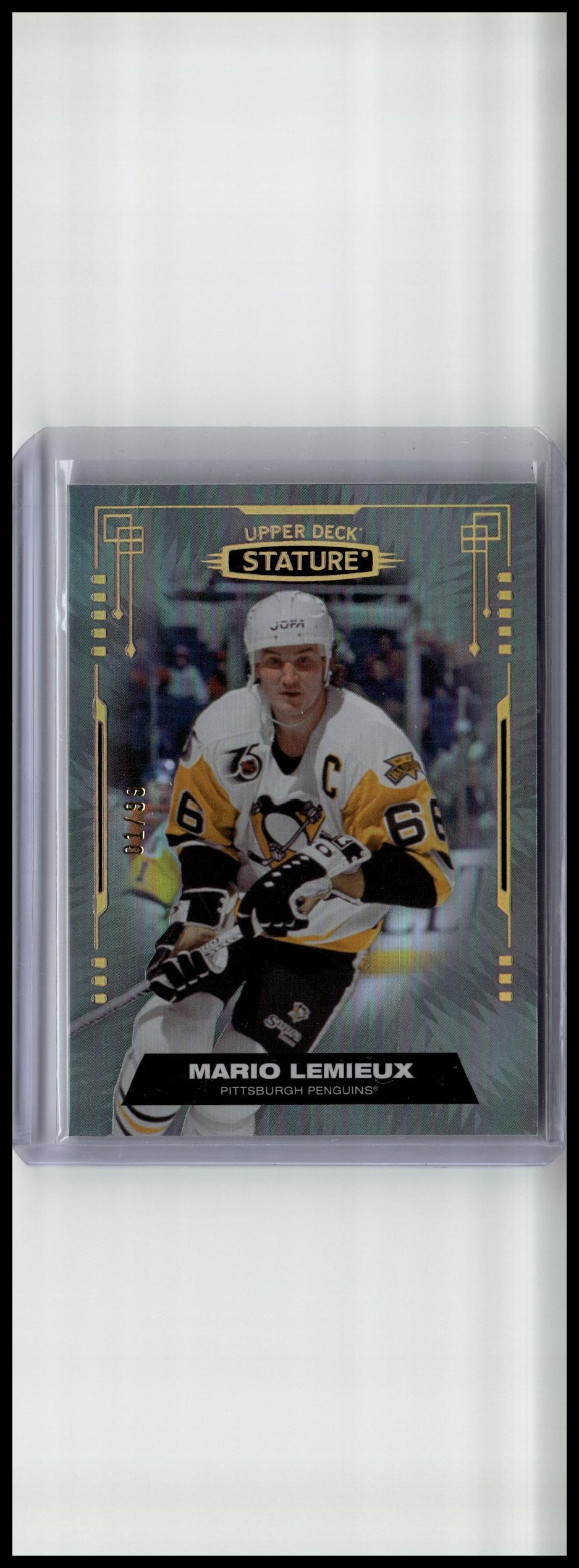 2021-22 Upper Deck Stature #71 Mario Lemieux Photo Variant Red #/33