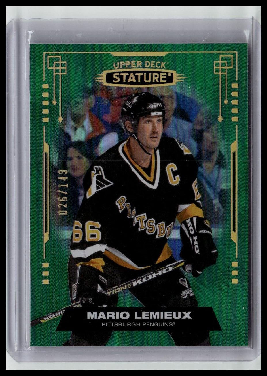 2021-22 Upper Deck Stature #71 Mario Lemieux Green #/149