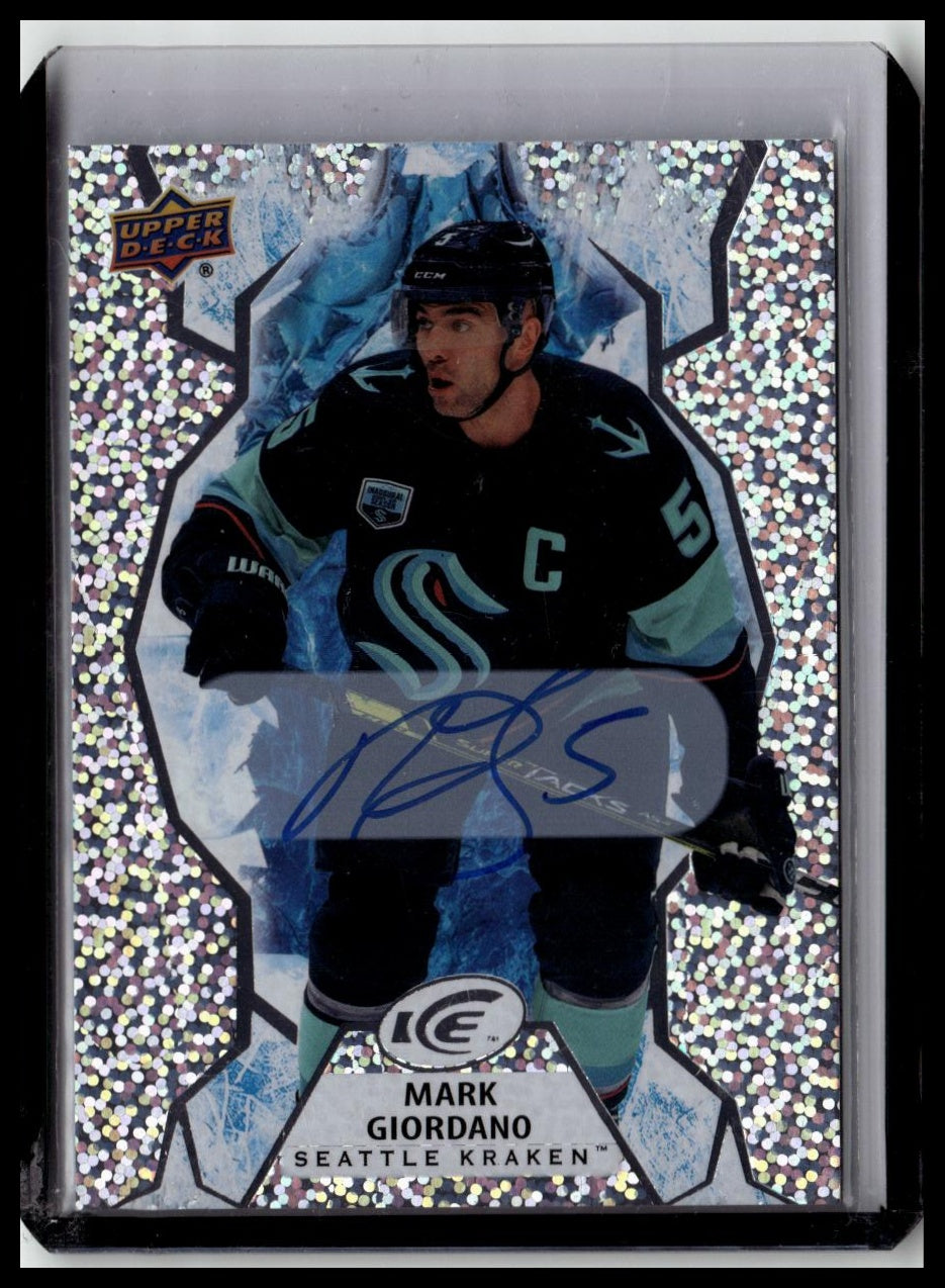 2021-22 Upper Deck Ice #22 Mark Giordano Autographs White Snowflake