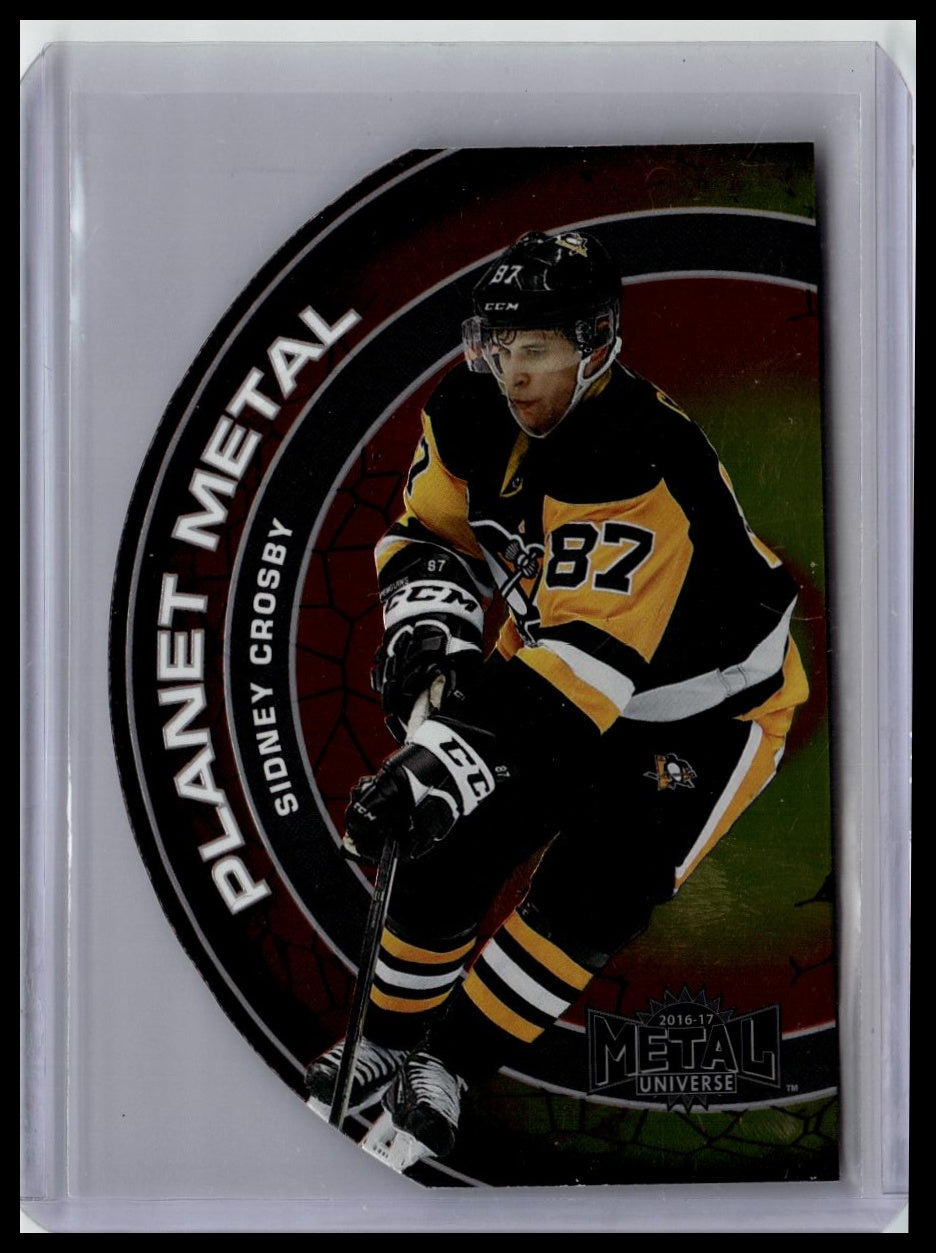 2016-17 Fleer Showcase #PM15 Sidney Crosby Metal Universe Planet Metal