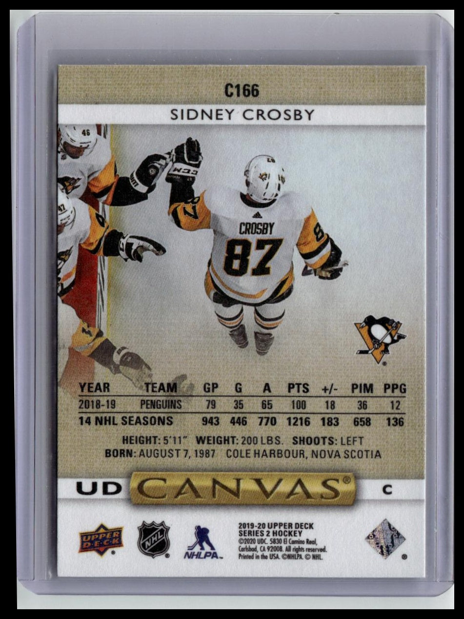 2019-20 Upper Deck #C166 Sidney Crosby UD Canvas