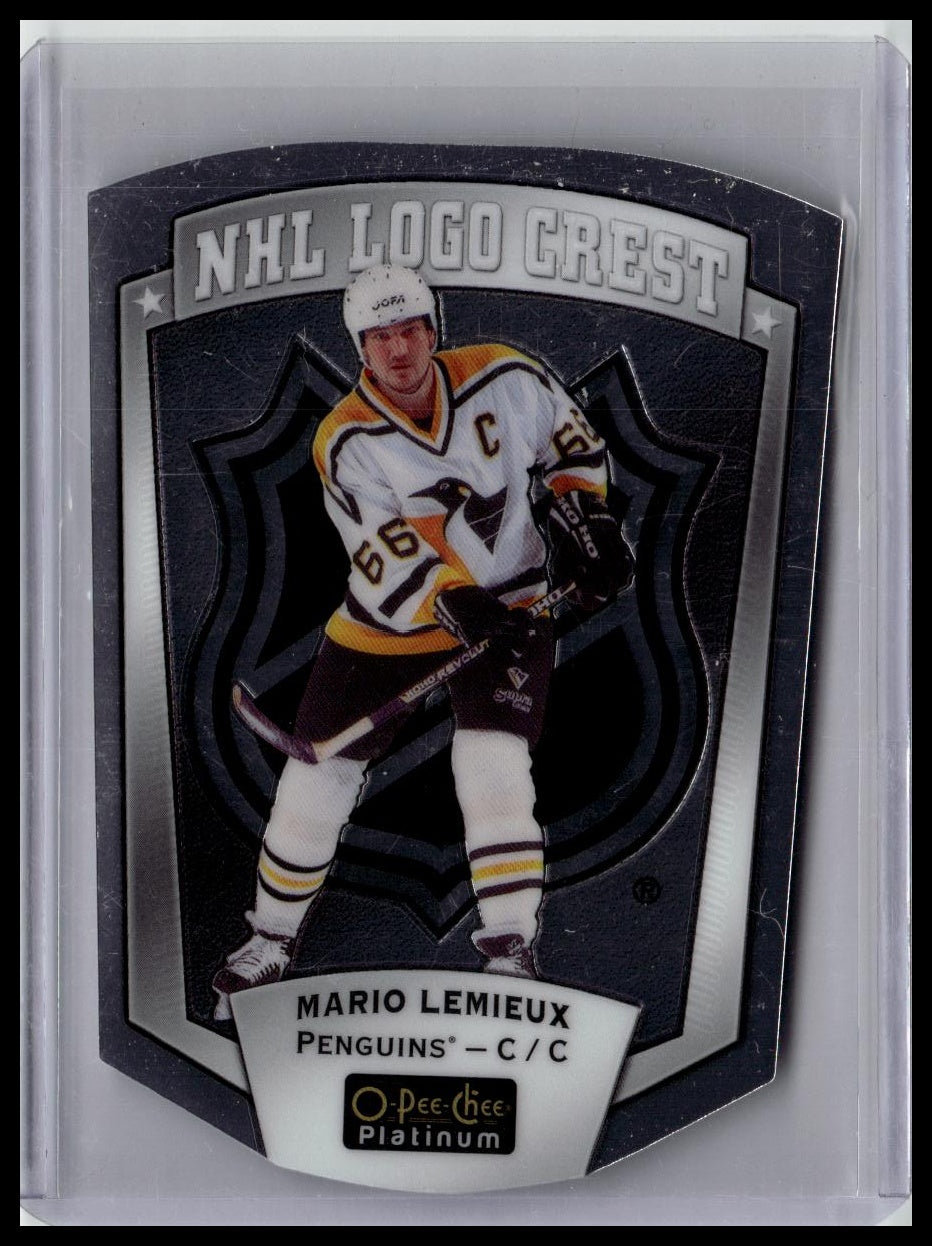 2016-17 O-Pee-Chee Platinum #NHLLD-3 Mario Lemieux NHL-Logo-Crest-Die-Cut