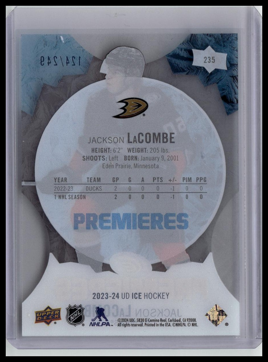 2023-24 Upper Deck Ice #235 Jackson LaCombe #/249
