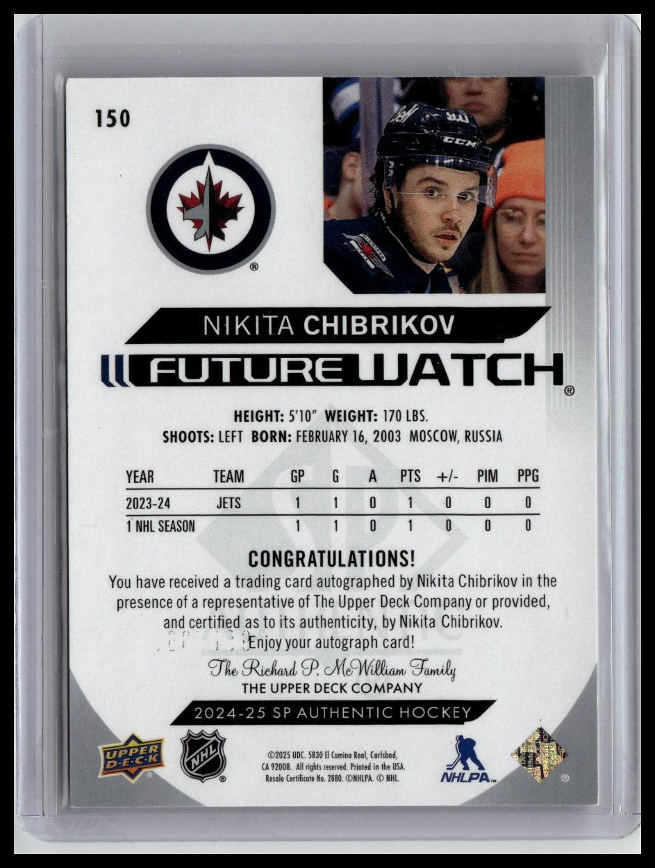 2024-25 SP Authentic #150 Nikita Chibrikov #/999