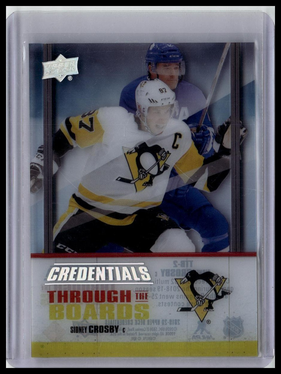 2019-20 Upper Deck Credentials #TTB-2 Sidney Crosby Through the Boards