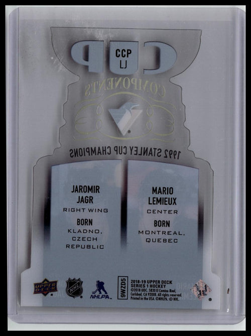 2018-19 Upper Deck #CCP-LJ Mario Lemieux / Jaromir Jagr Cup Components