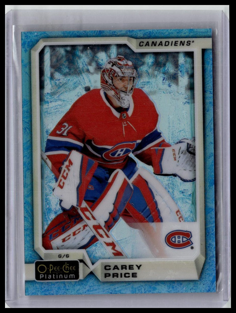 2018-19 O-Pee-Chee Platinum #15 Carey Price Arctic Freeze-Prism #/79