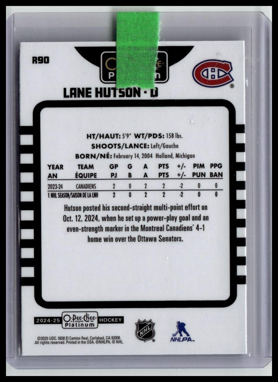 2024-25 O-Pee-Chee Platinum #R90 Lane Hutson Retro