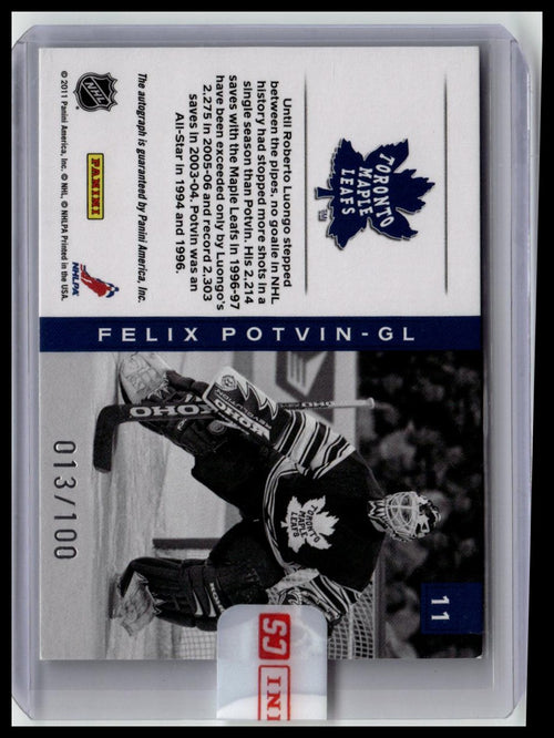 2010-11 Panini Certified Felix Potvin Auto