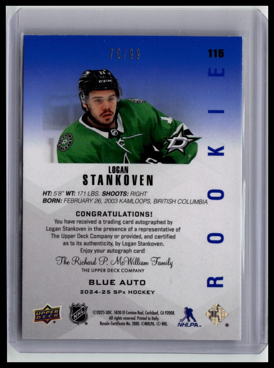 2024-25 SPx #115 Logan Stankoven