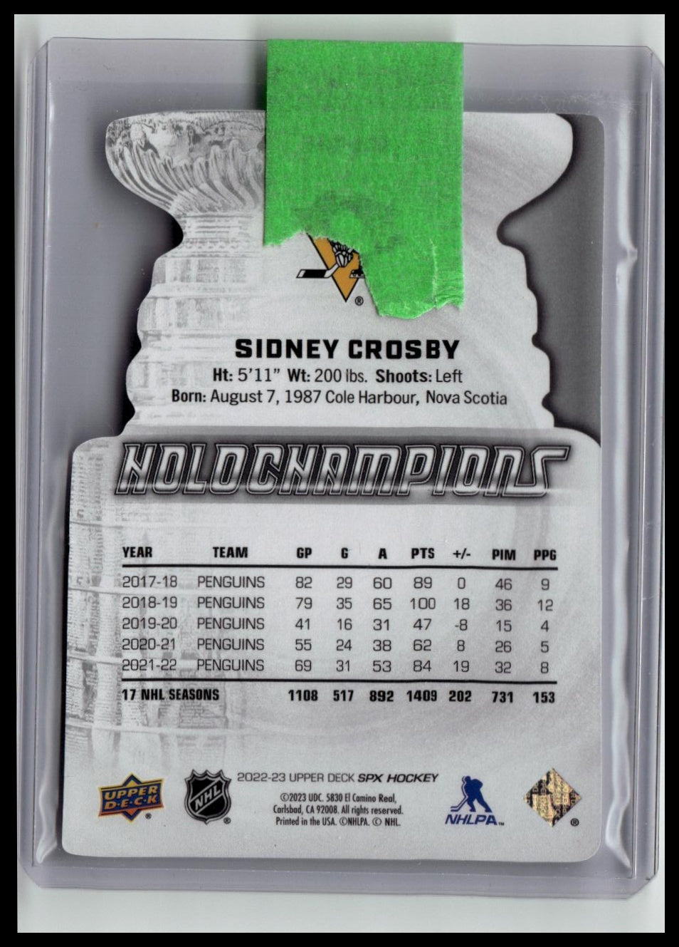 2022-23 UD SPX Sidney Crosby Holo Champions