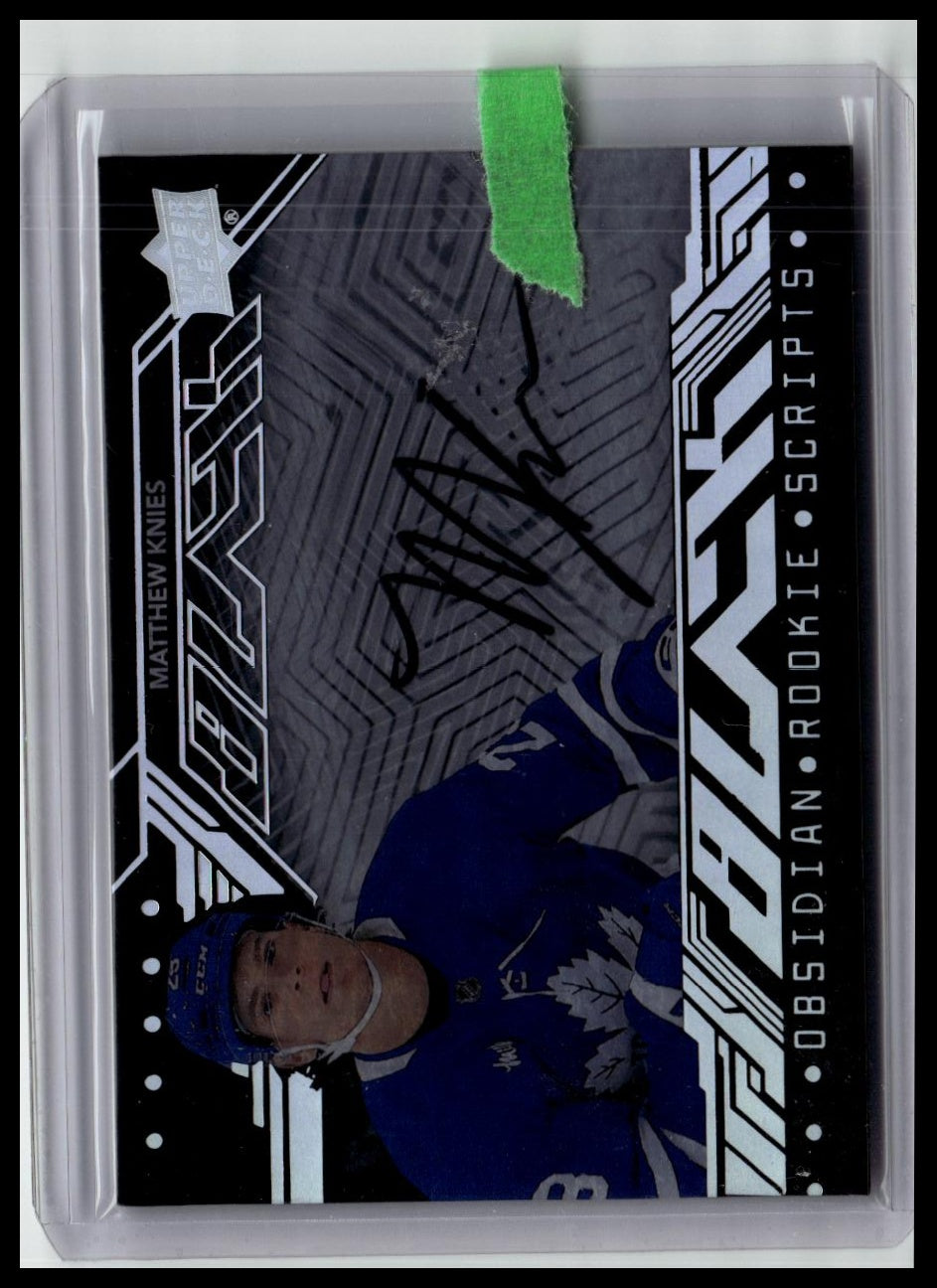 2023-24 SPx #ORS-MK Matthew Knies UD Black Obsidian Rookie Scripts