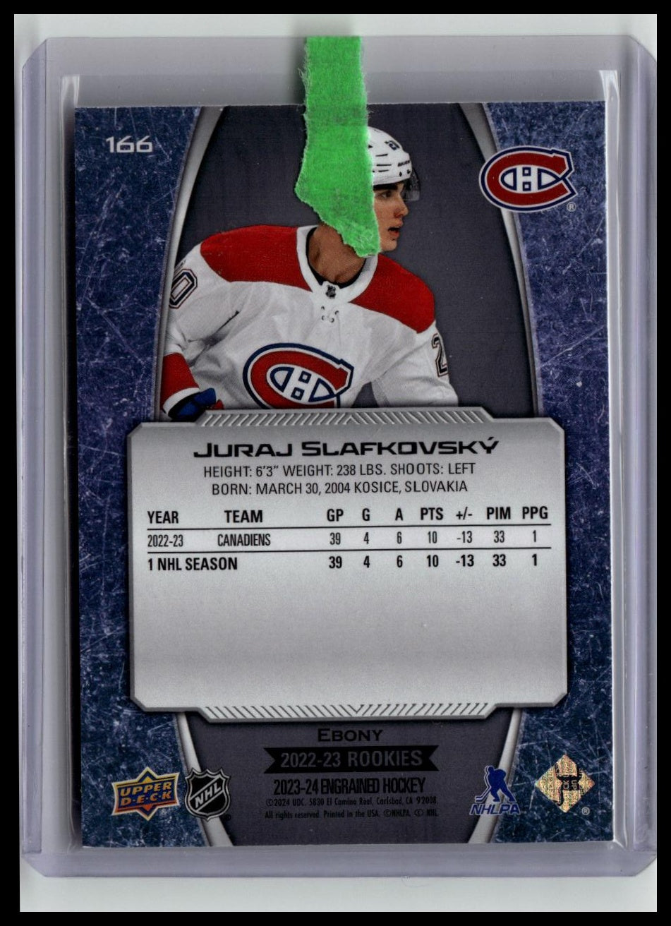 2023-24 Upper Deck Engrained #166 Juraj Slafkovsky Memorabilia Ebony #/15