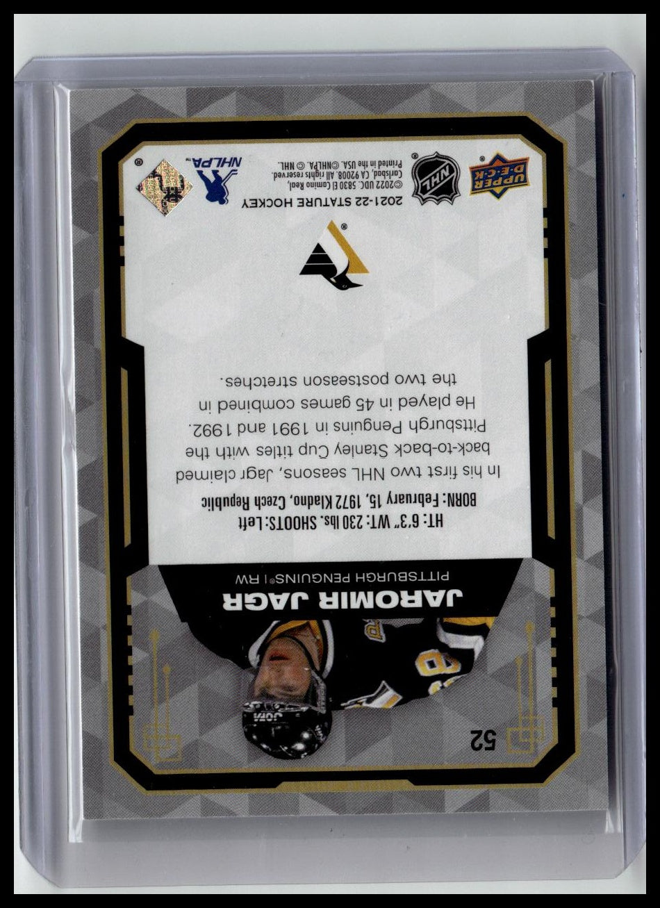 2021-22 Upper Deck Stature #52 Jaromir Jagr Design Variant #/65