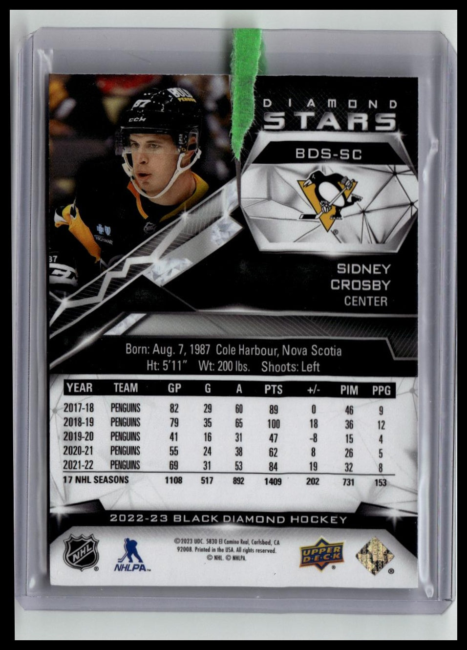 2022-23 Black Diamond Sidney Crosby Diamon Stars