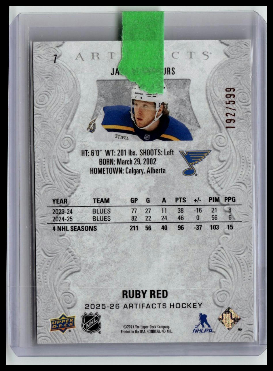 2025-26 Upper Deck Artifacts #7 Jake Neighbours Sky Blue