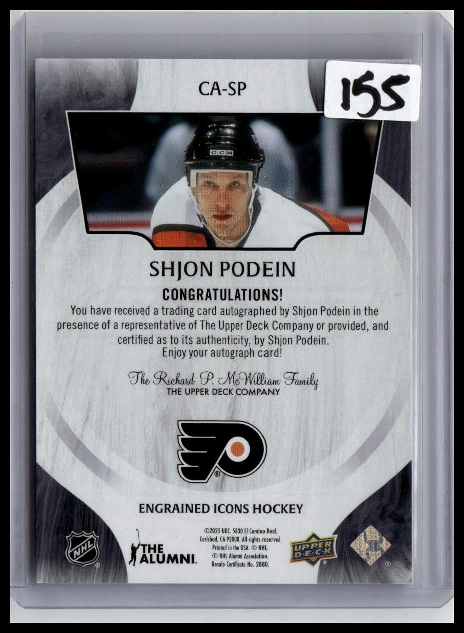2024-25 Upper Deck Engrained Icons #CA-SP Shjon Podein Auto Ebony #/49
