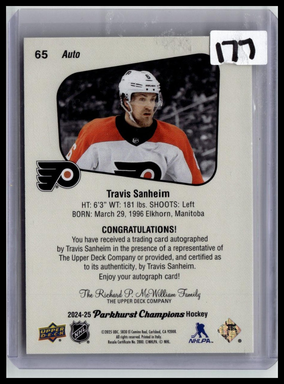 2024-25 Parkhurst Champions #65 Travis Sanheim