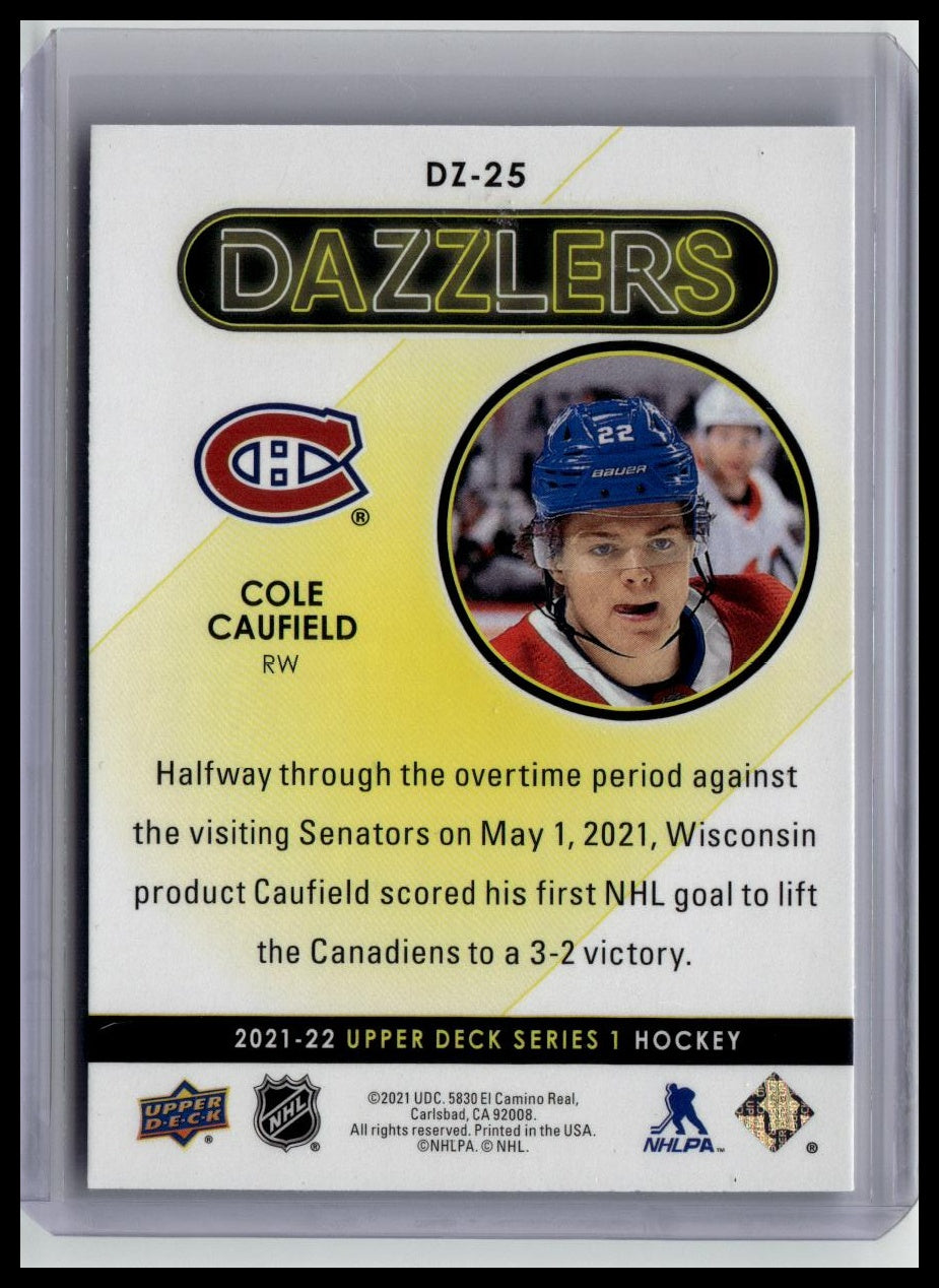 2021-22 Upper Deck #DZ-25 Cole Caufield Dazzlers Blue