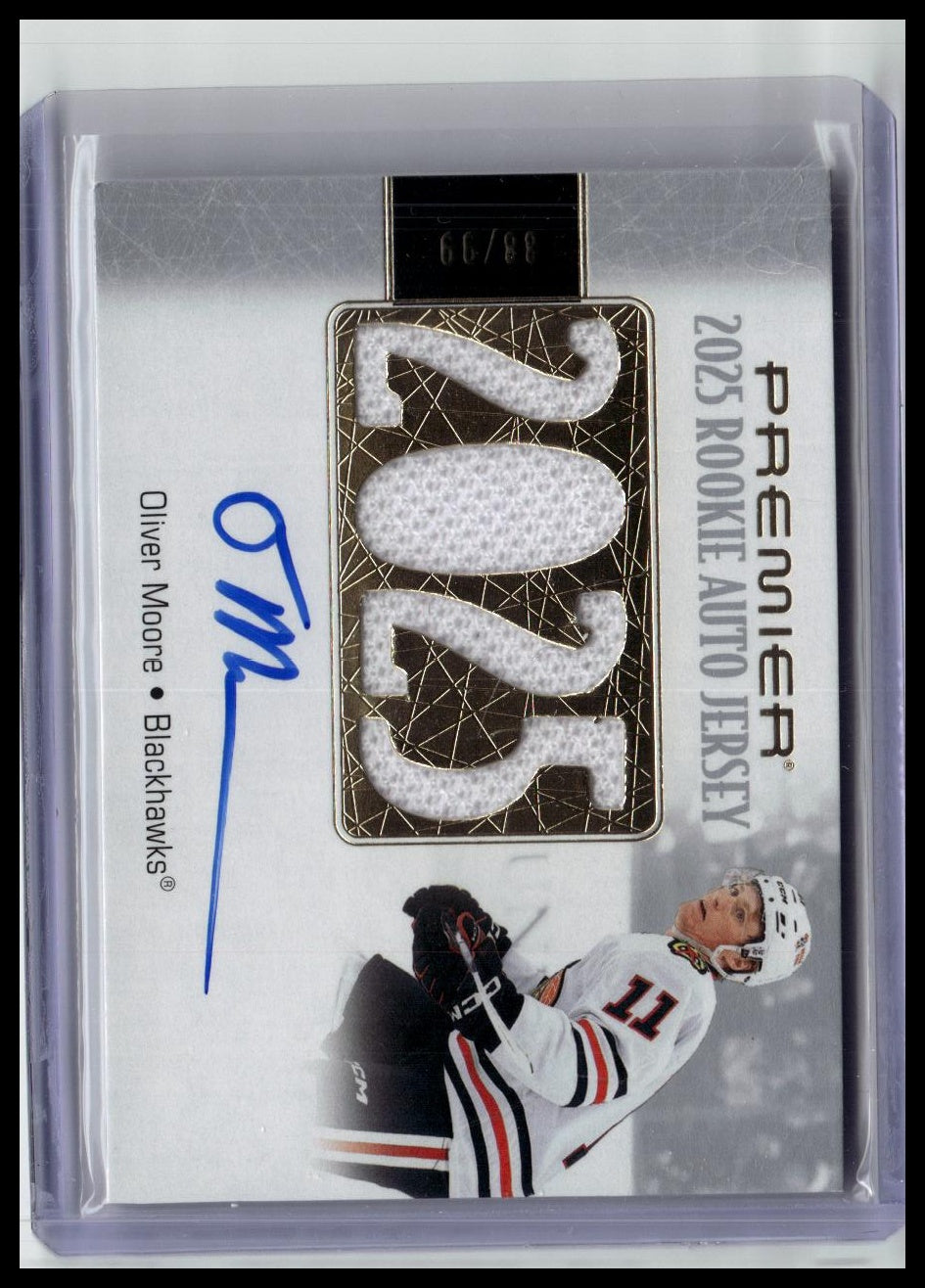 2025-26 Upper Deck Premier #PRA-OM Oliver Moore Premier Rookie Auto Jersey #/99