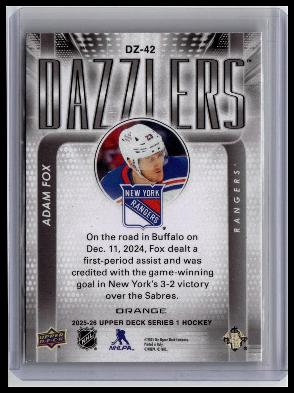 2025-26 Upper Deck #DZ-42 Adam Fox Dazzlers Red
