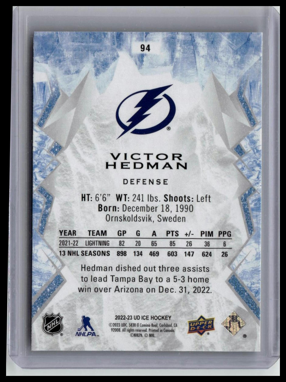 2022-23 Upper Deck Ice #94 Victor Hedman Green