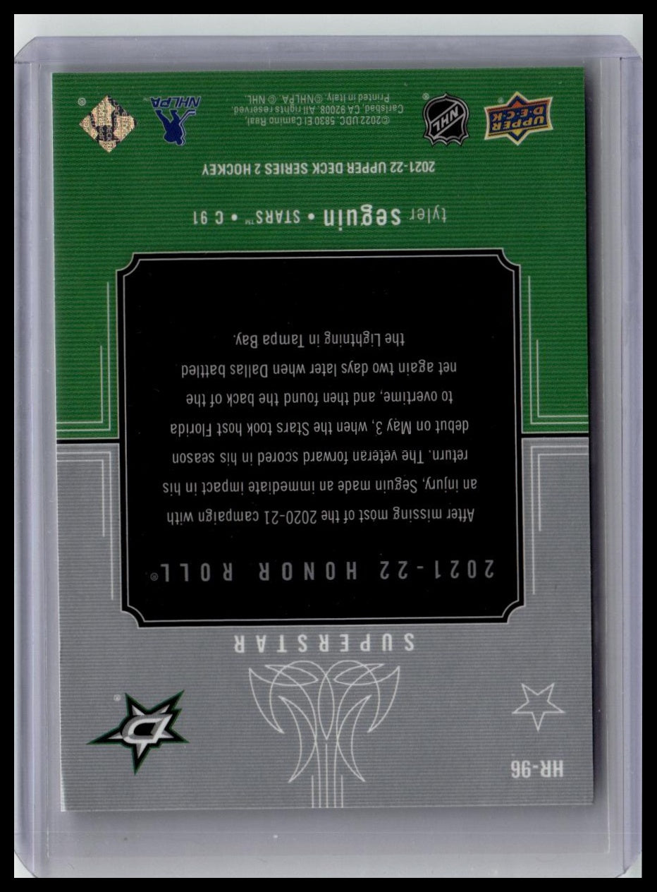 2021-22 Upper Deck #HR-96 Tyler Seguin Honor Roll