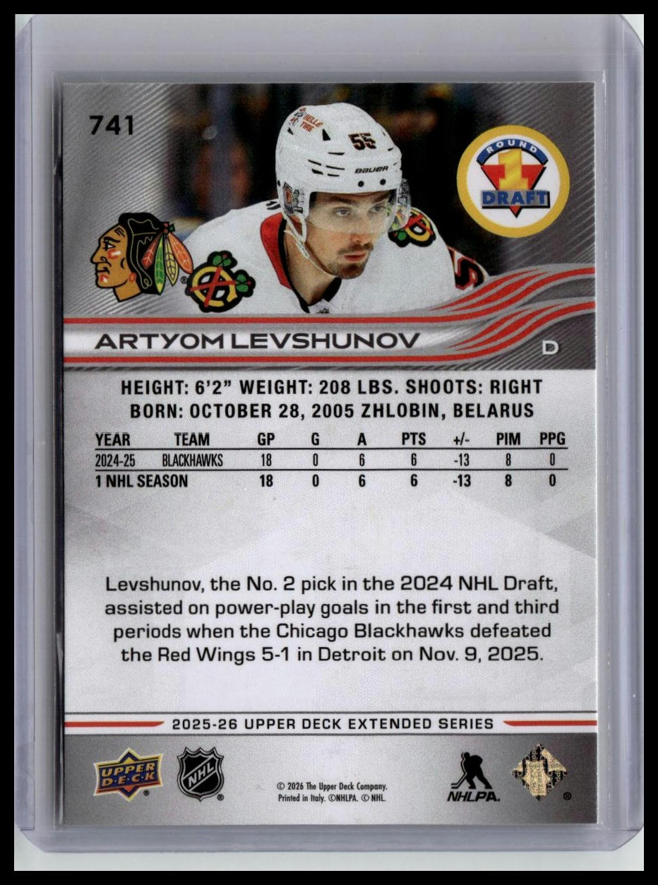 2025-26 Upper Deck #741 Artyom Levshunov