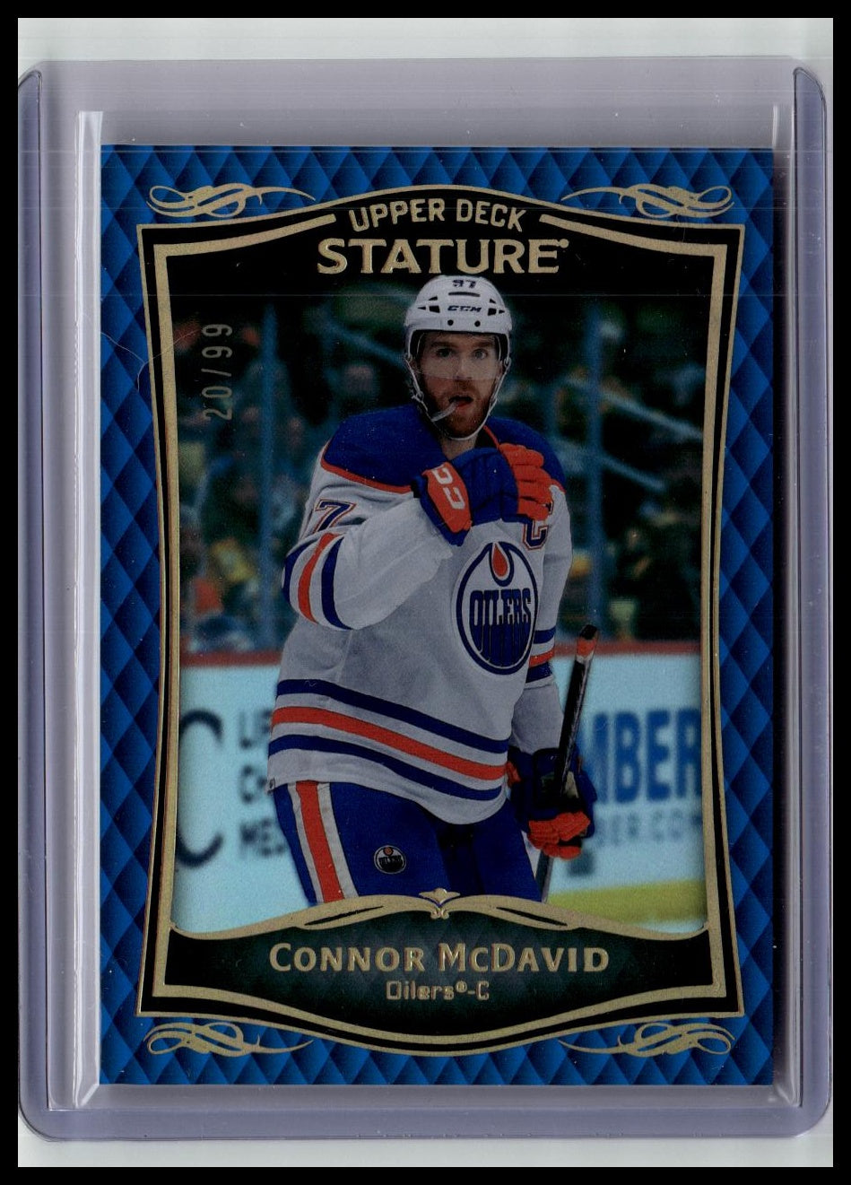 2024-25 Upper Deck Stature #18 Connor McDavid 2023-24 Blue #/99