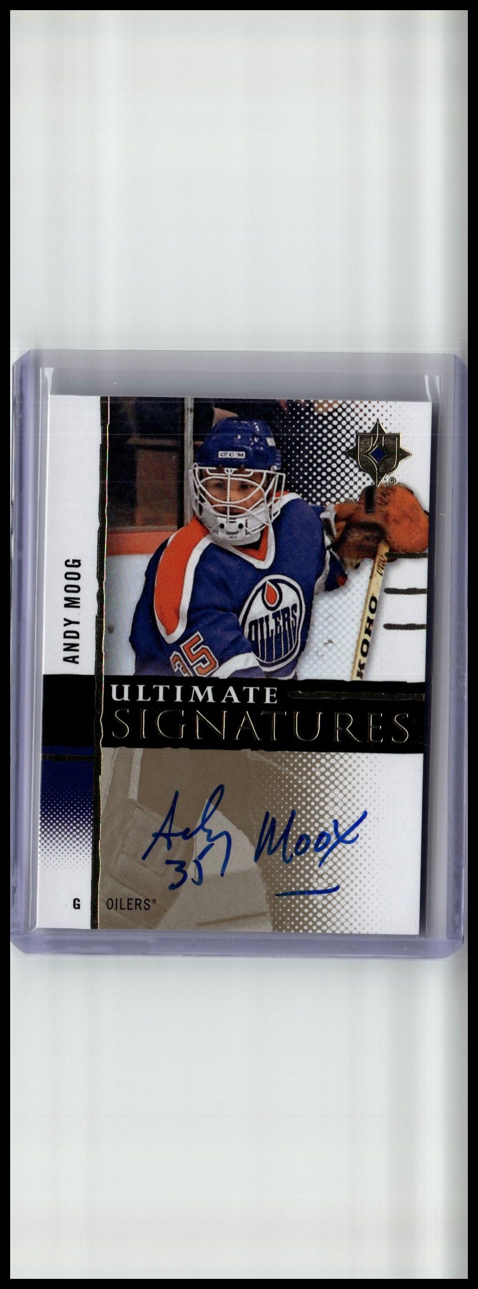 2023-24 Upper Deck Ovation #SOS-AM Andy Moog Standing Ovation Signatures #/50