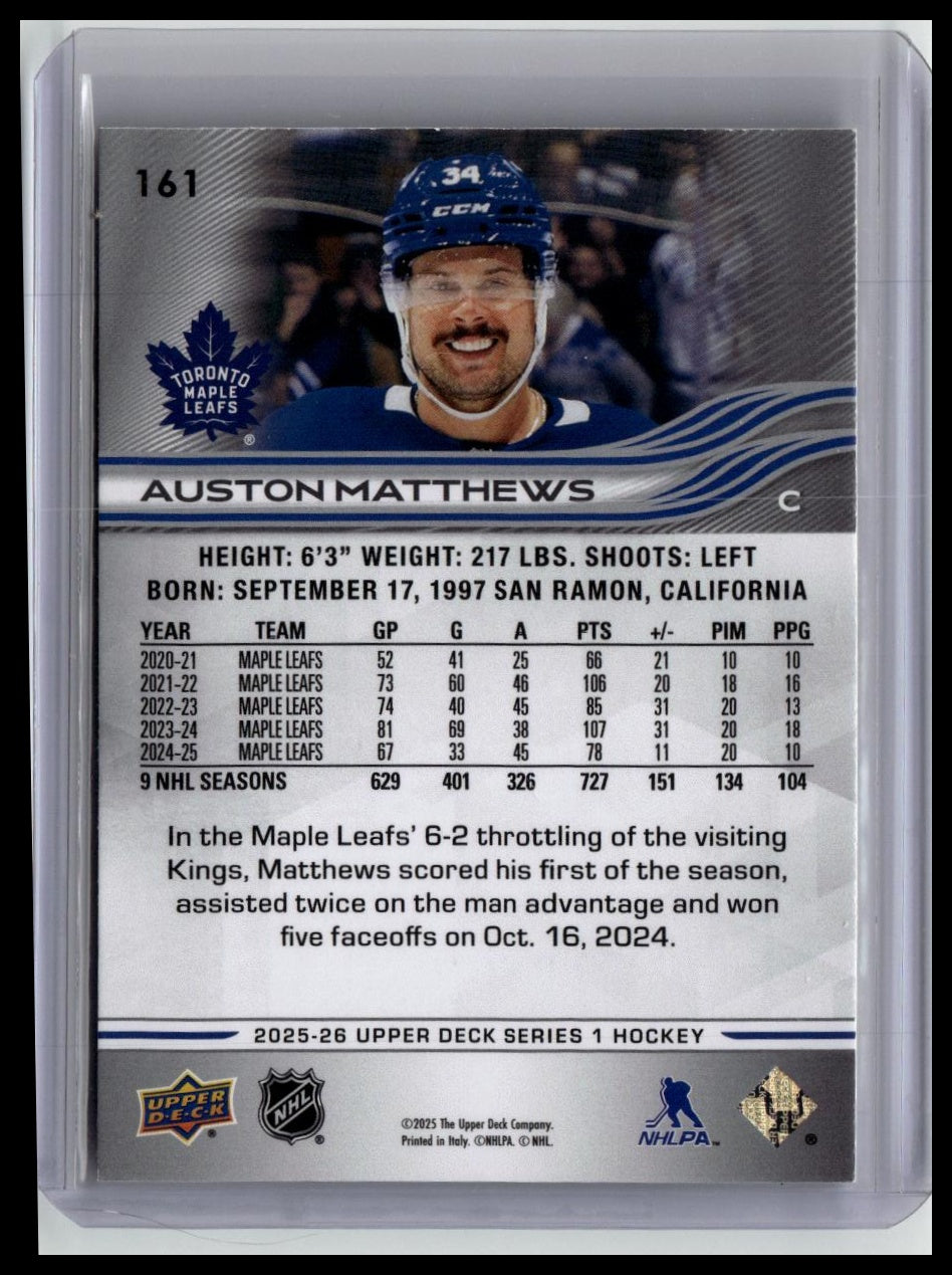 2025-26 Upper Deck #161 Auston Matthews Deluxe /250