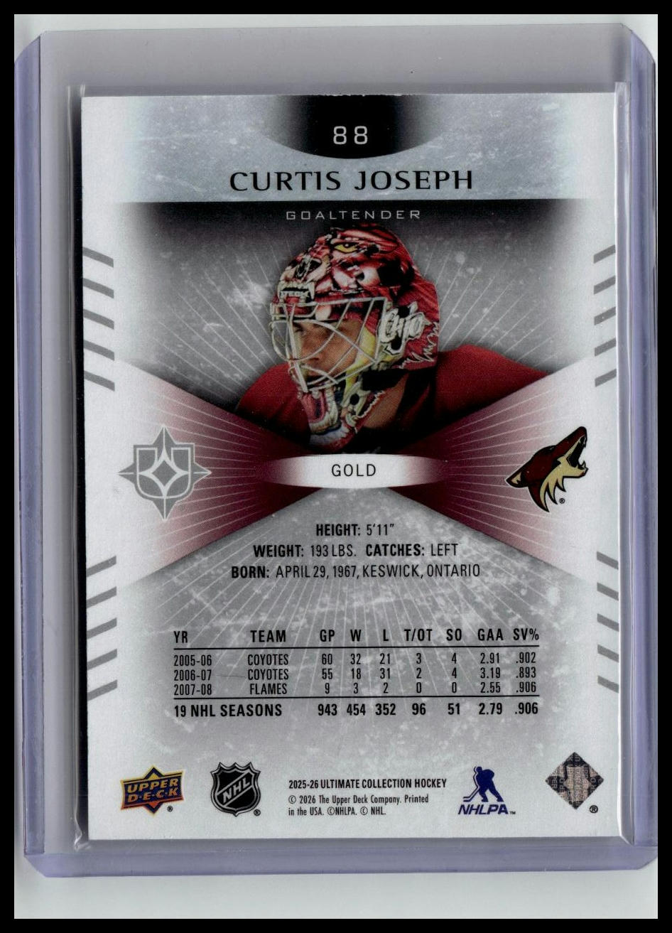 2025-26 Upper Deck Ultimate Collection #88 Curtis Joseph Gold #/99