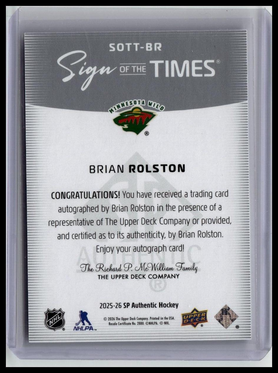 2025-26 SP Authentic #SOTT-BR Brian Rolston Sign of the Times