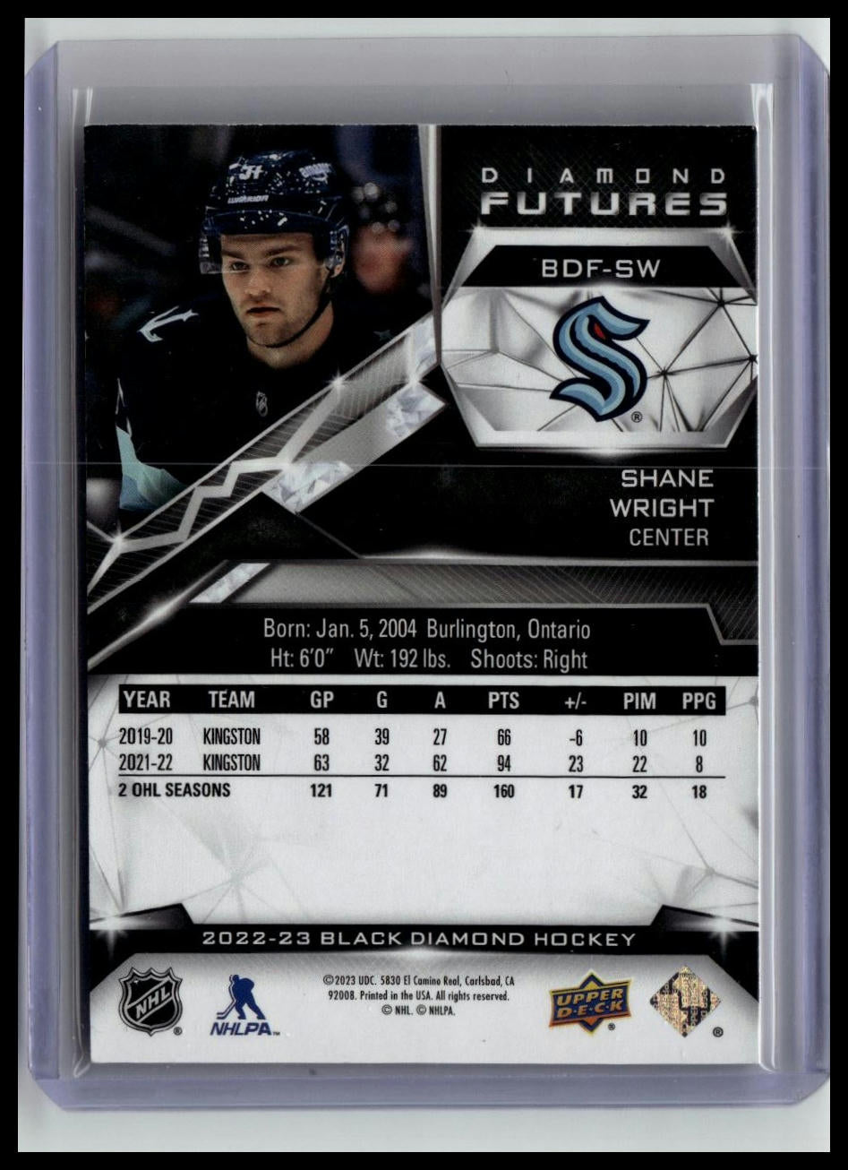 2022-23 Upper Deck Black Diamond #BDF-SW Shane Wright Diamond Futures #/299