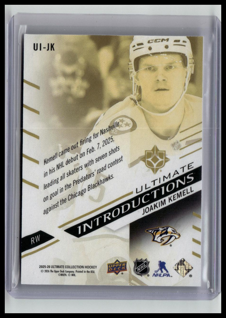 2025-26 Upper Deck Ultimate #UI-VK Ville Koivunen Ultimate Introductions