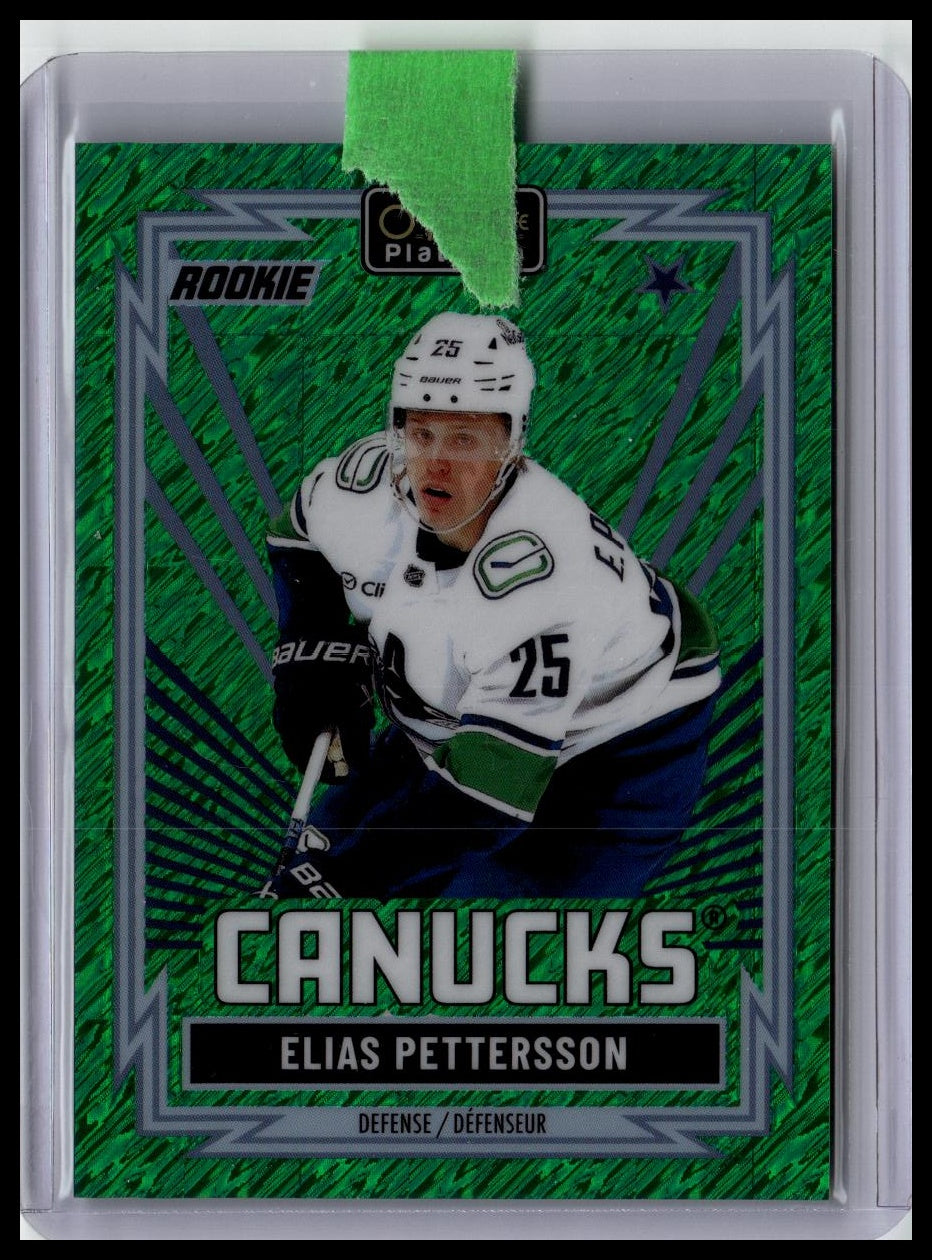 2025-26 O-Pee-Chee Platinum #R-83 Elias Pettersson Retro Green Laser #/75