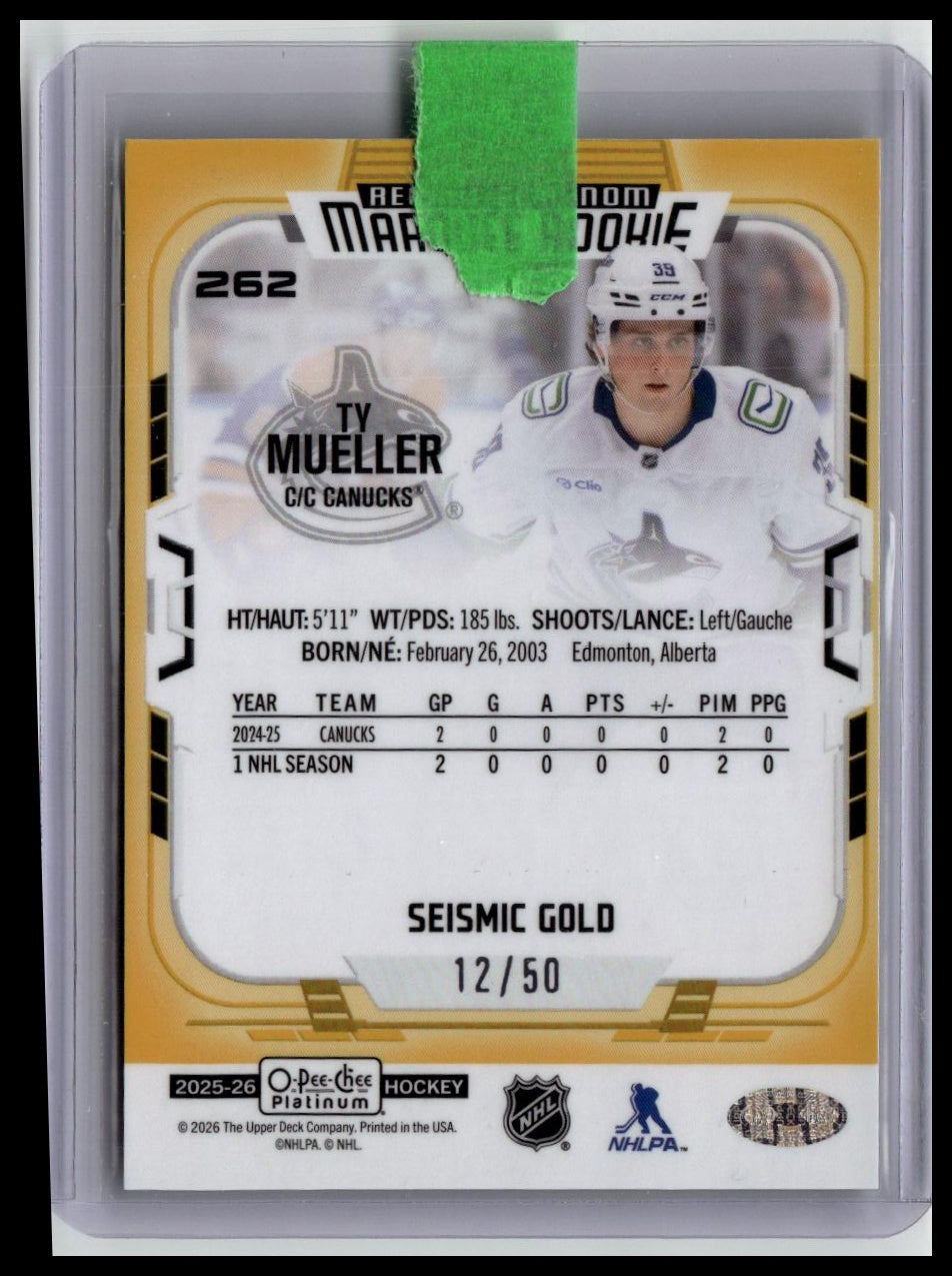 2025-26 O-Pee-Chee Platinum #262 Ty Mueller Rainbow