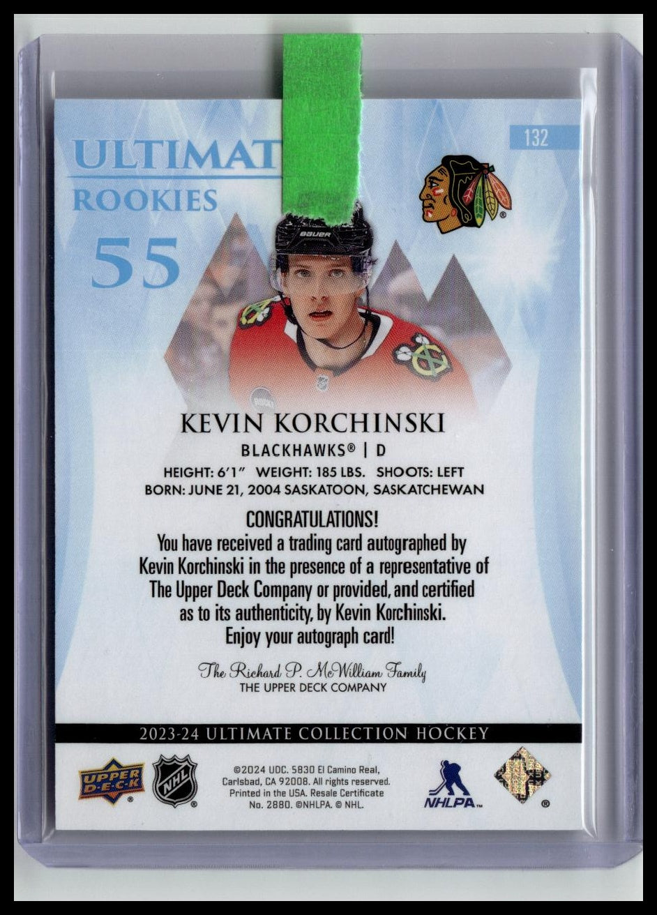 2023-24 Upper Deck Ultimate Collection #132 Kevin Korchinski #/299