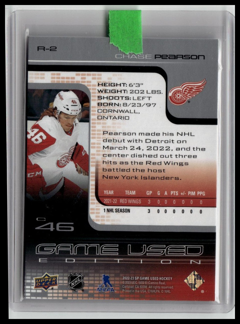 2022-23 SP Game Used #R-2 Chase Pearson 2001-02 Retro Rookies #/999